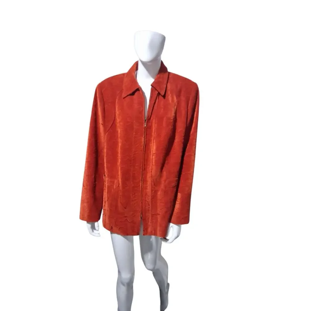 Vintage Conrad‎ C Classy Women's size 18 Velvet Burnout Sophisticated Zip Jacket